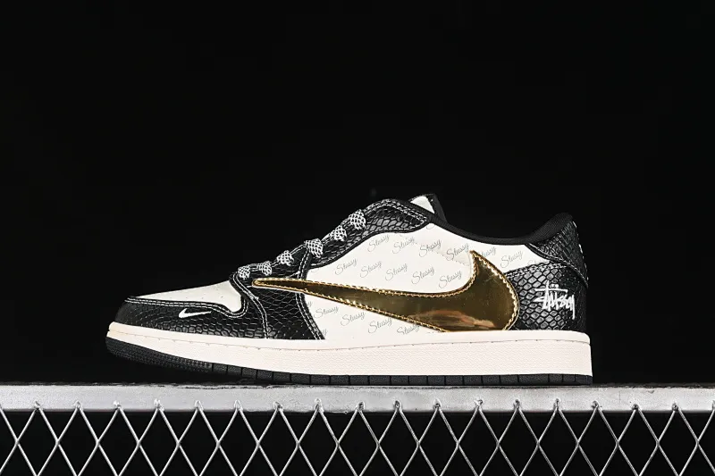 All categories Air Jordan Jordan series basketball shoes Air Jordan 1 Low High-end customized low-top sneakers Travis Scott x Fragment Design x Air Jordan 1 Low OG SP AJ1 Joe 1 Stussy joint-dragon scale gold hook low-top cultural casual sneakers XY2688-112
